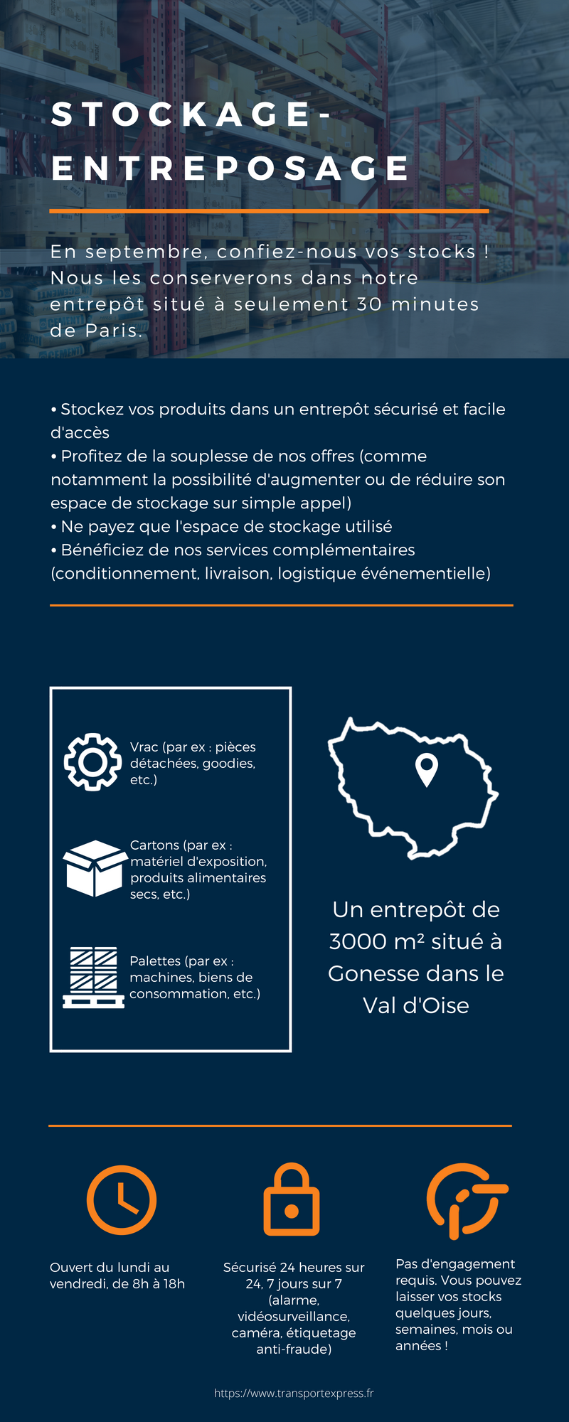 Stockage-entreposage : Transport Express stocke vos produits (infographie)